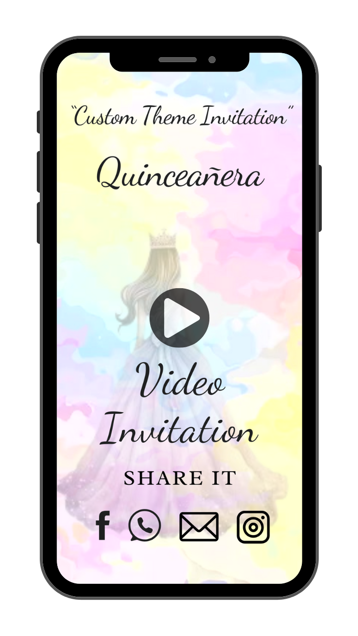 Animated Quinceanera-Theme Custom Video Invitation - Customize Your Desire Theme Video Invites